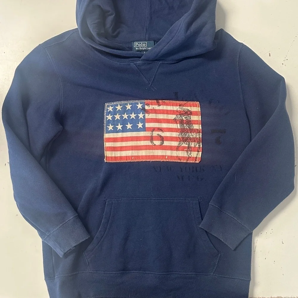 Polo Ralph Lauren American Flag Hoodie Hooded Sweatshirt 4th of July Team USA 7